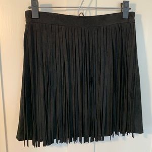 Black fringe skirt